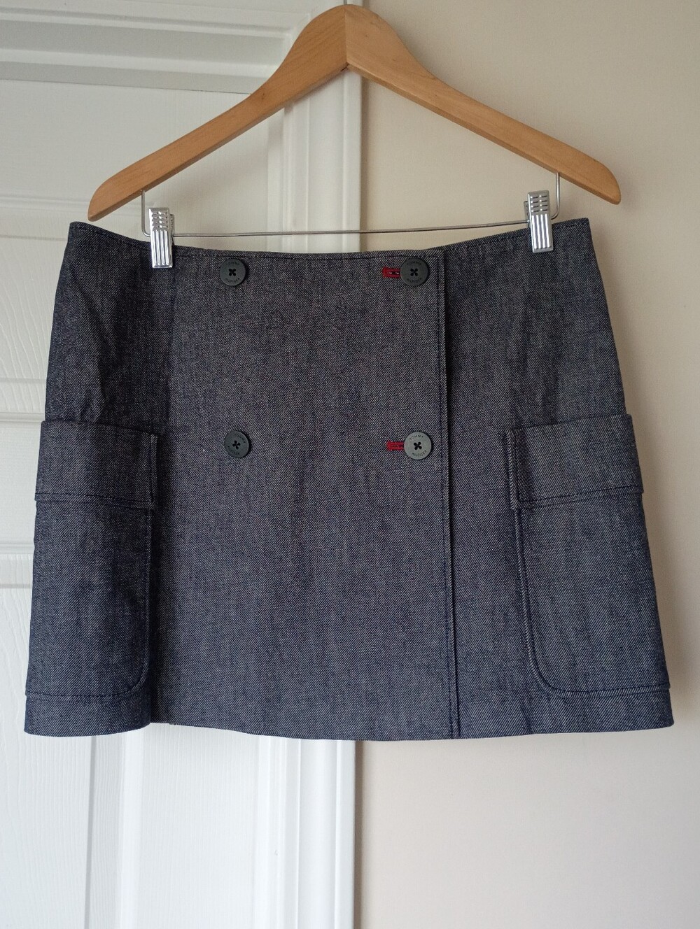 Tommy Hilfiger Gray Double-Breasted Pocket Mini Skirt - Women's